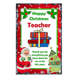 Customised Christmas Teacher Candle Gift - Waving Elf